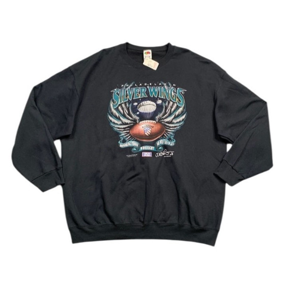 Vintage Philadelphia Silver Wings Sweatshirt Mens 2XL USO Military Airborne Y2K - Picture 1 of 11